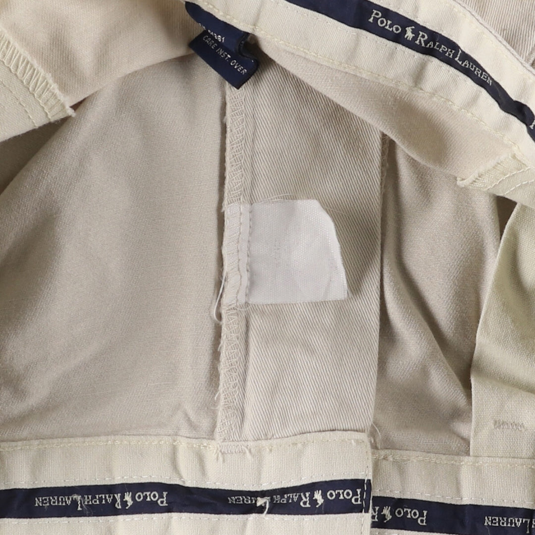 Ralph Lauren POLO RALPH LAUREN Men's Chino Pants, Size W35 (Two-pleat) cotton Beige type Vintage Second Hand