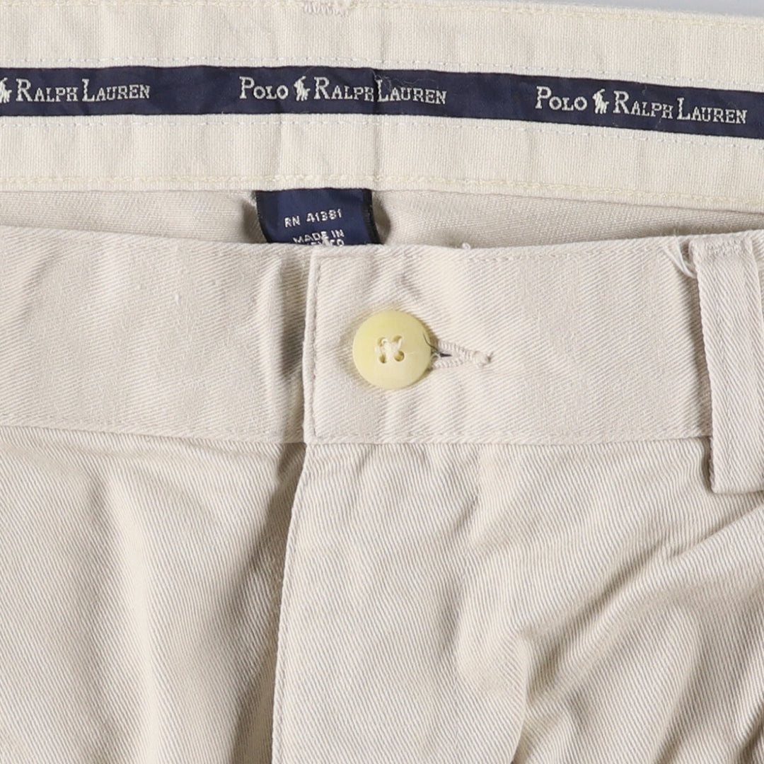 Ralph Lauren POLO RALPH LAUREN Men's Chino Pants, Size W35 (Two-pleat) cotton Beige type Vintage Second Hand