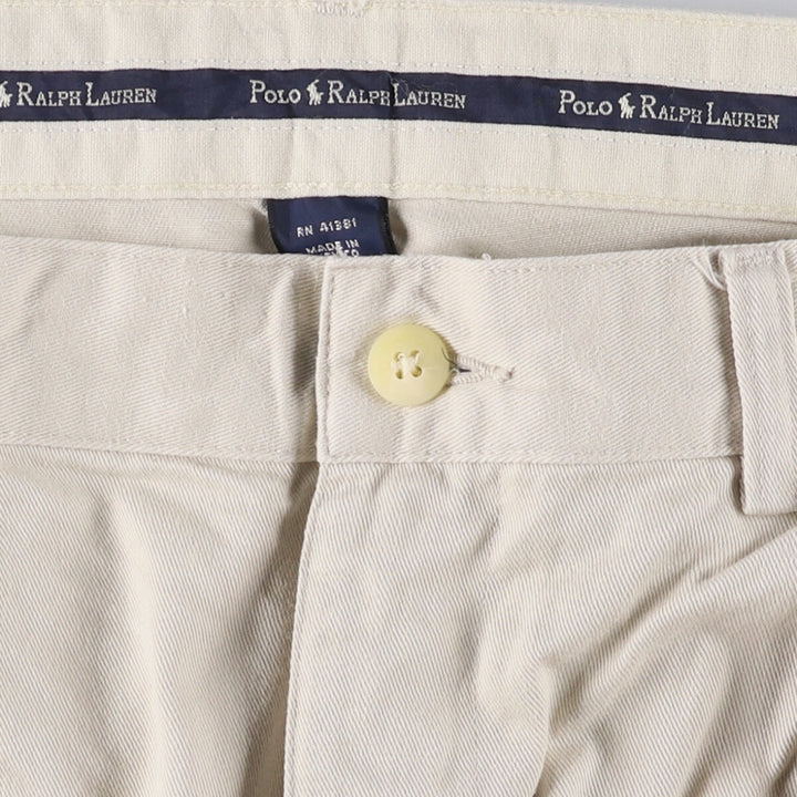 Ralph Lauren POLO RALPH LAUREN Men's Chino Pants, Size W35 (Two-pleat) cotton Beige type Vintage Second Hand