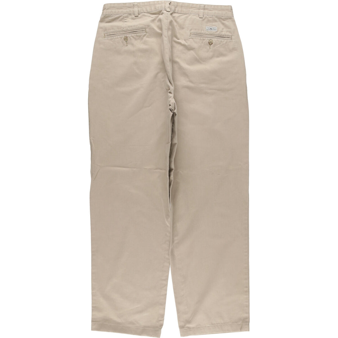 Ralph Lauren POLO RALPH LAUREN Two-pleat chino pants for men, size W34 cotton Beige type Vintage Second Hand
