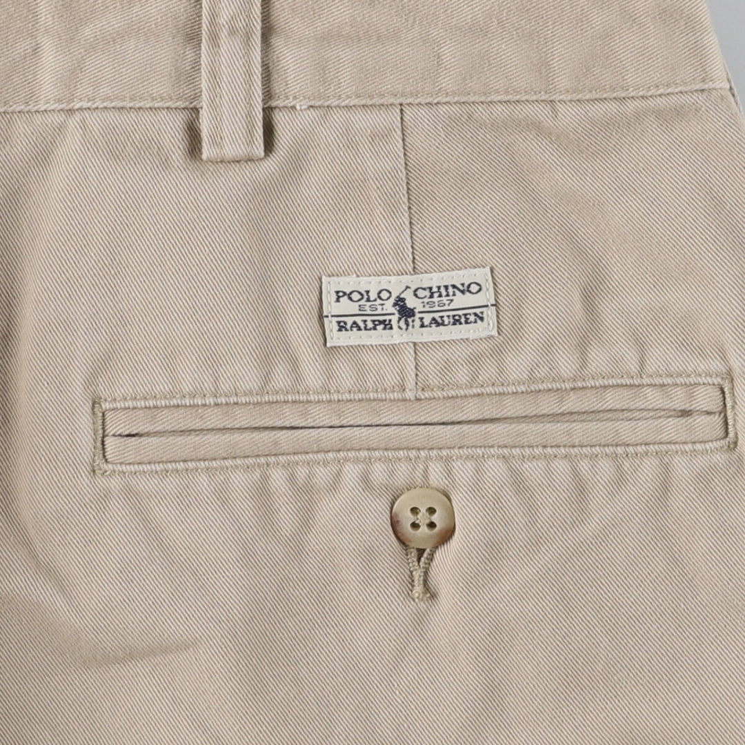 Ralph Lauren POLO RALPH LAUREN Two-pleat chino pants for men, size W34 cotton Beige type Vintage Second Hand
