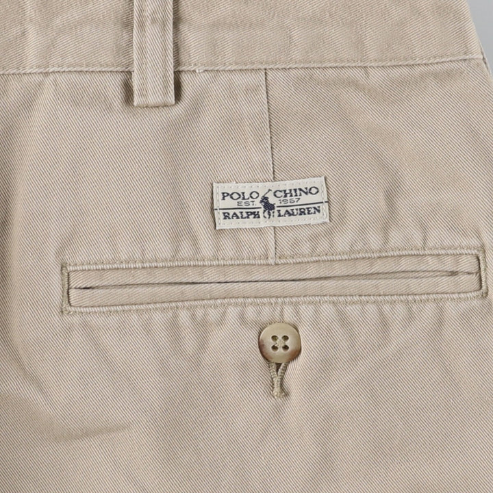Ralph Lauren POLO RALPH LAUREN Two-pleat chino pants for men, size W34 cotton Beige type Vintage Second Hand