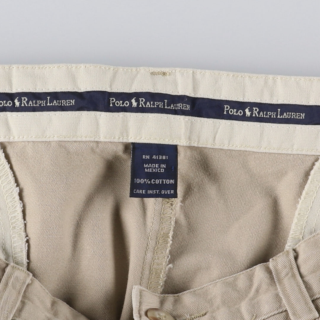 Ralph Lauren POLO RALPH LAUREN Two-pleat chino pants for men, size W34 cotton Beige type Vintage Second Hand