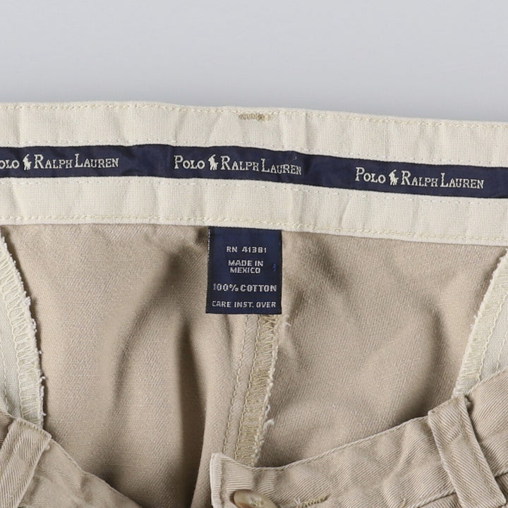 Ralph Lauren POLO RALPH LAUREN Two-pleat chino pants for men, size W34 cotton Beige type Vintage Second Hand
