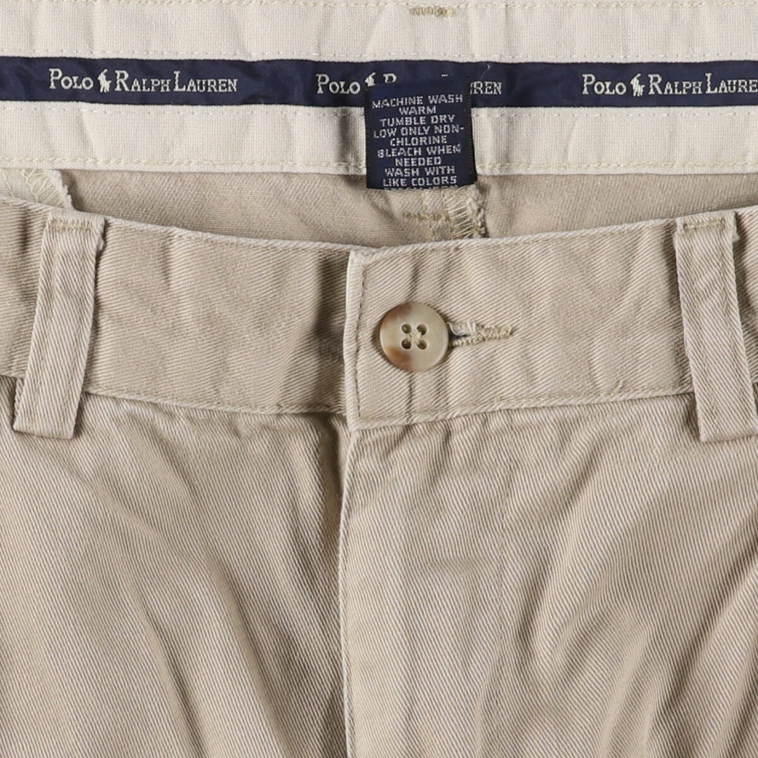 Ralph Lauren POLO RALPH LAUREN Two-pleat chino pants for men, size W34 cotton Beige type Vintage Second Hand