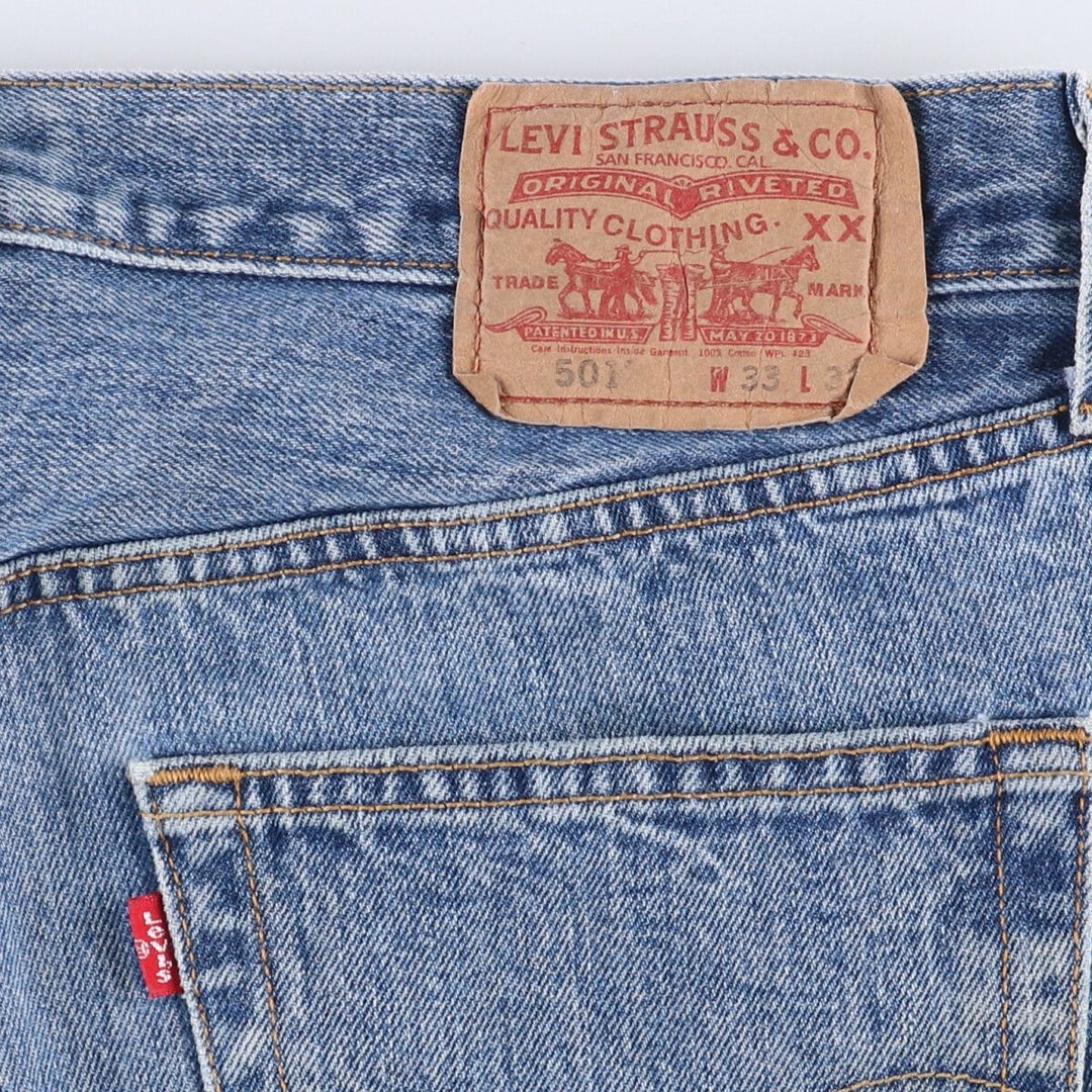 Levi's 501 straight denim pants for men, size W33 cotton blue type Vintage Second Hand