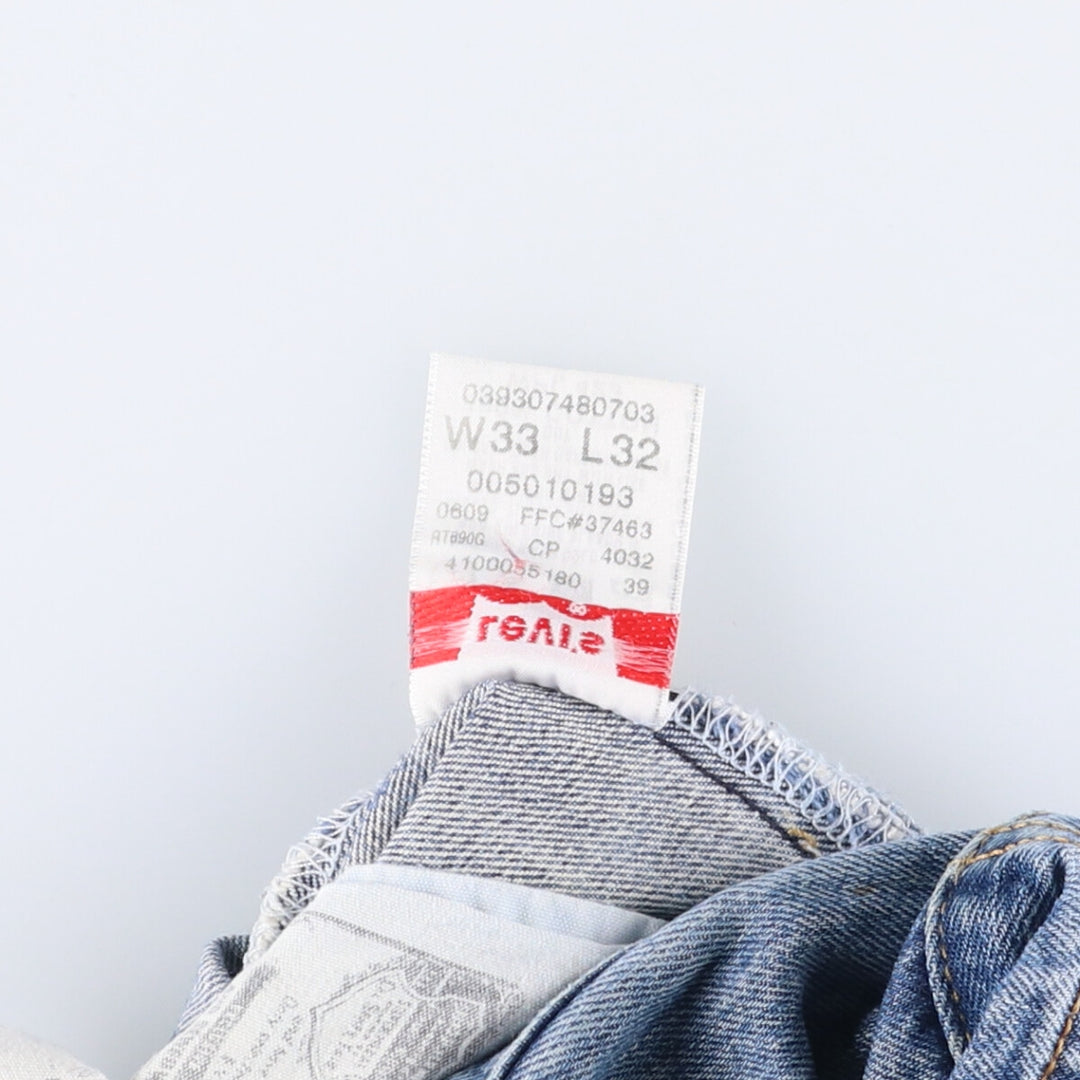 Levi's 501 straight denim pants for men, size W33 cotton blue type Vintage Second Hand