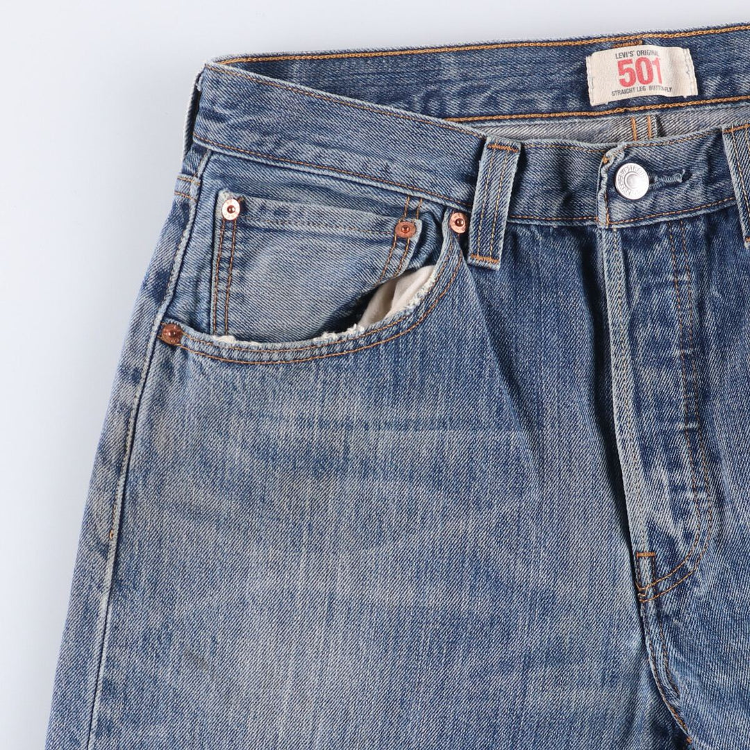 Levi's 501 straight denim pants for men, size W32 cotton blue type Vintage Second Hand