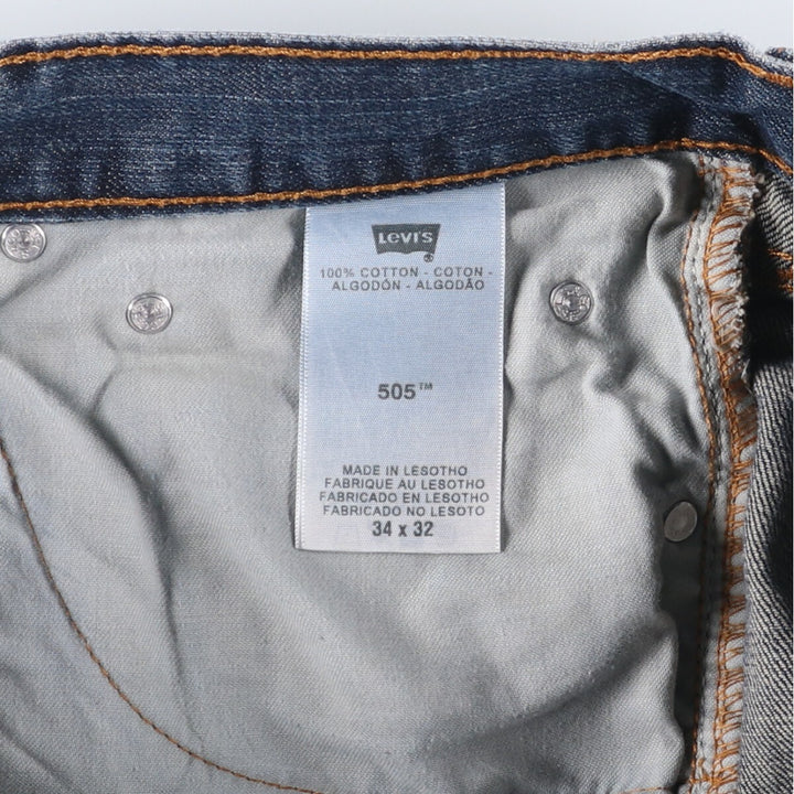 Levi's 505 tapered denim pants for men, size w36 cotton blue type Vintage Second Hand