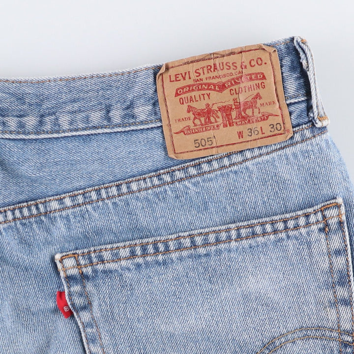 Levi's 505 REGULAR FIT tapered denim pants for men, size w36 cotton blue type Vintage Second Hand