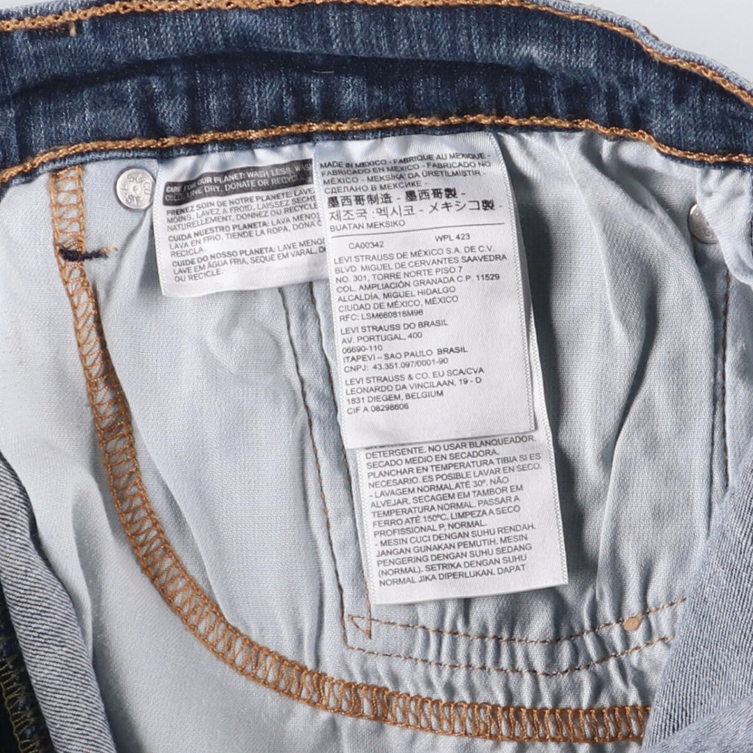 Levi's 505 tapered denim pants for men, size w37 cotton navy blue type Vintage Second Hand