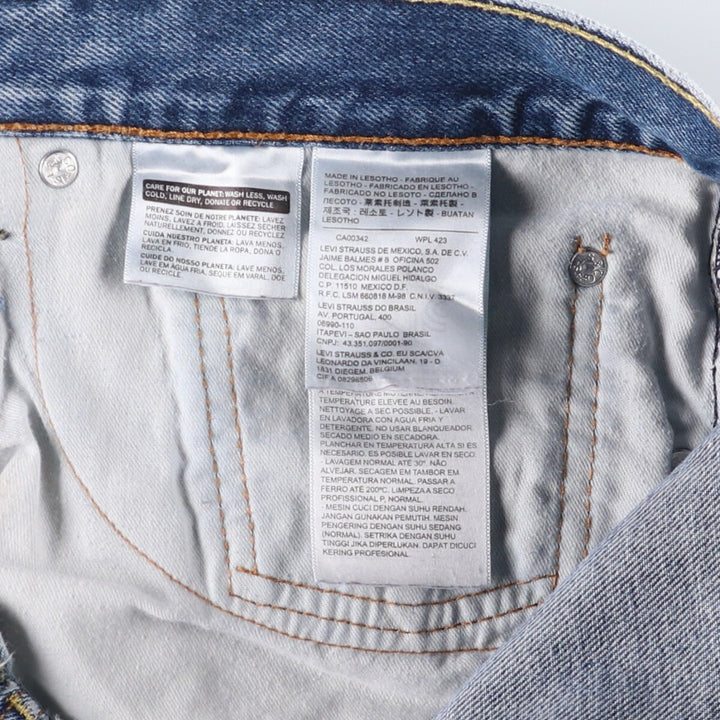 Levi's 505 tapered denim pants for men, size w38 cotton blue type Vintage Second Hand