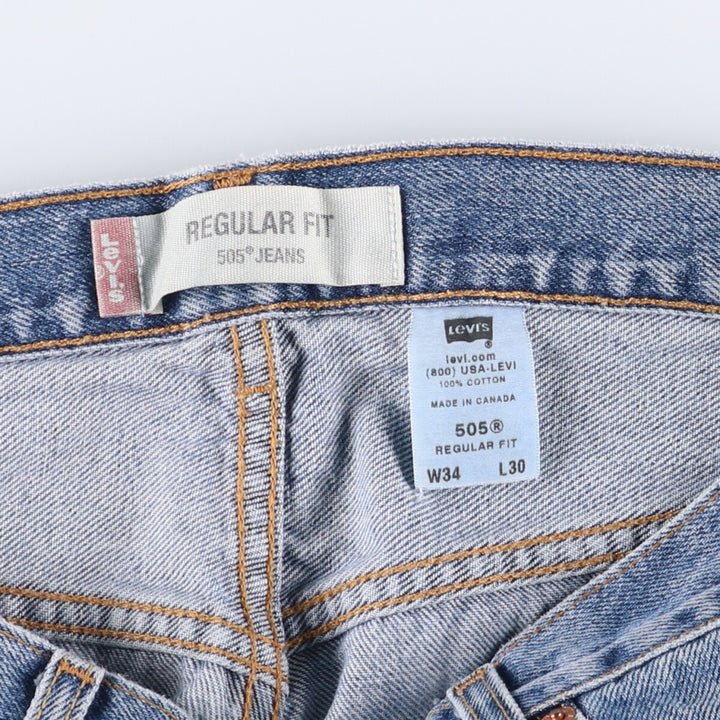 2000'S Levi's 505 Regular Fit Tapered Denim Pants, Made in Canada, Men's Size 35 cotton blue type Vintage Second Hand
