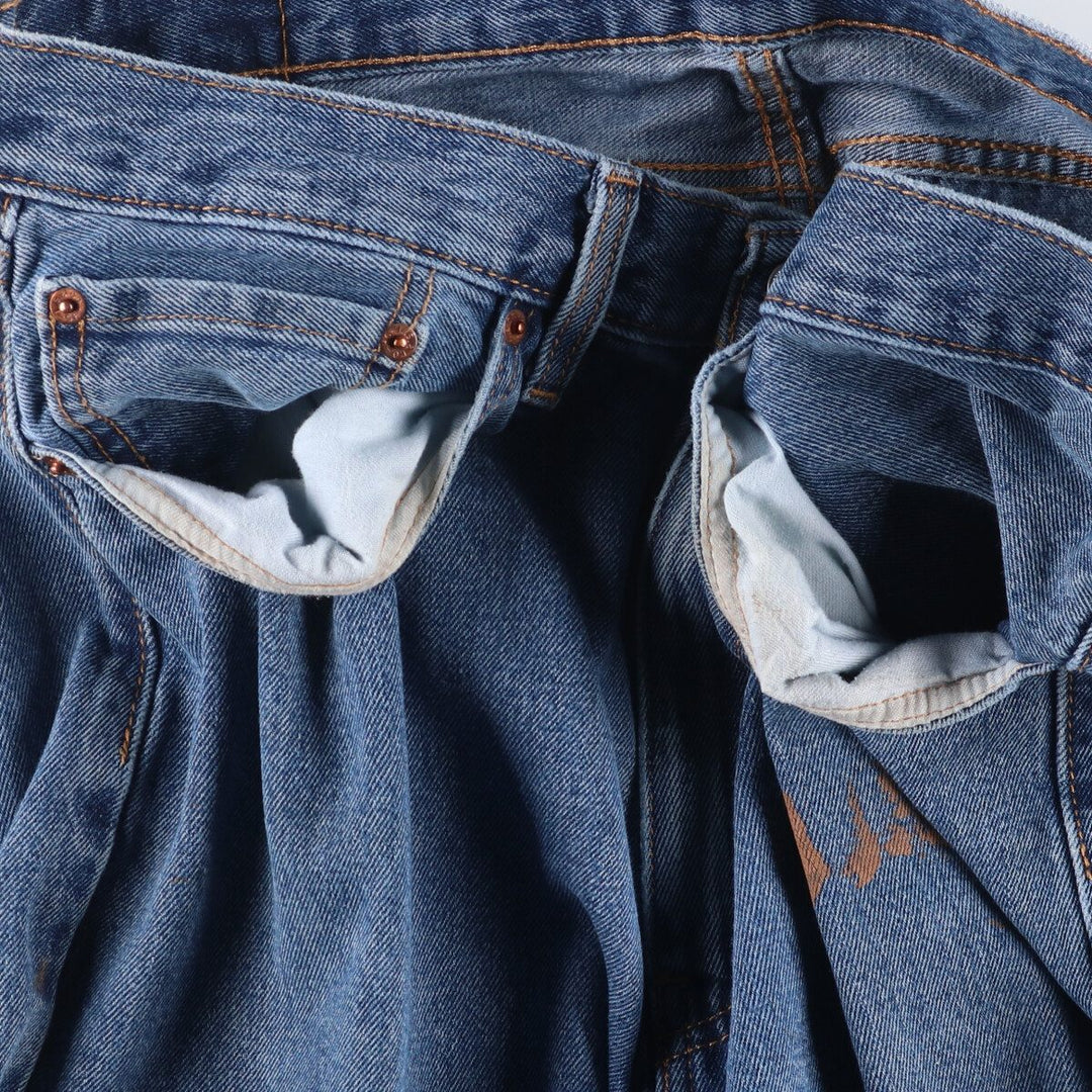 Levi's 505 tapered denim pants for men, equivalent to w35 cotton blue type Vintage Second Hand