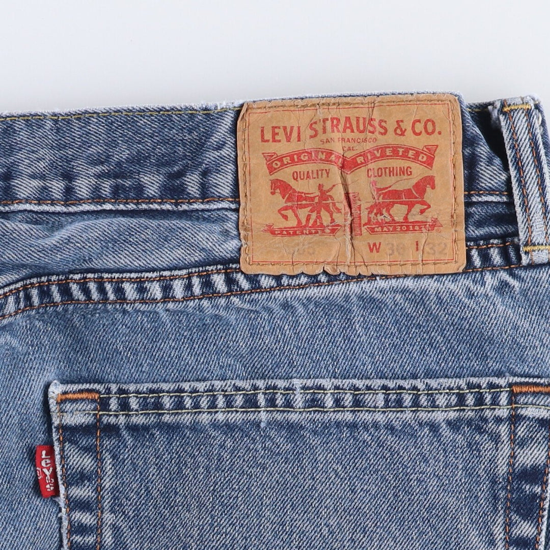 Levi's 505 tapered denim pants for men, size w36 unclear blue type Vintage Second Hand