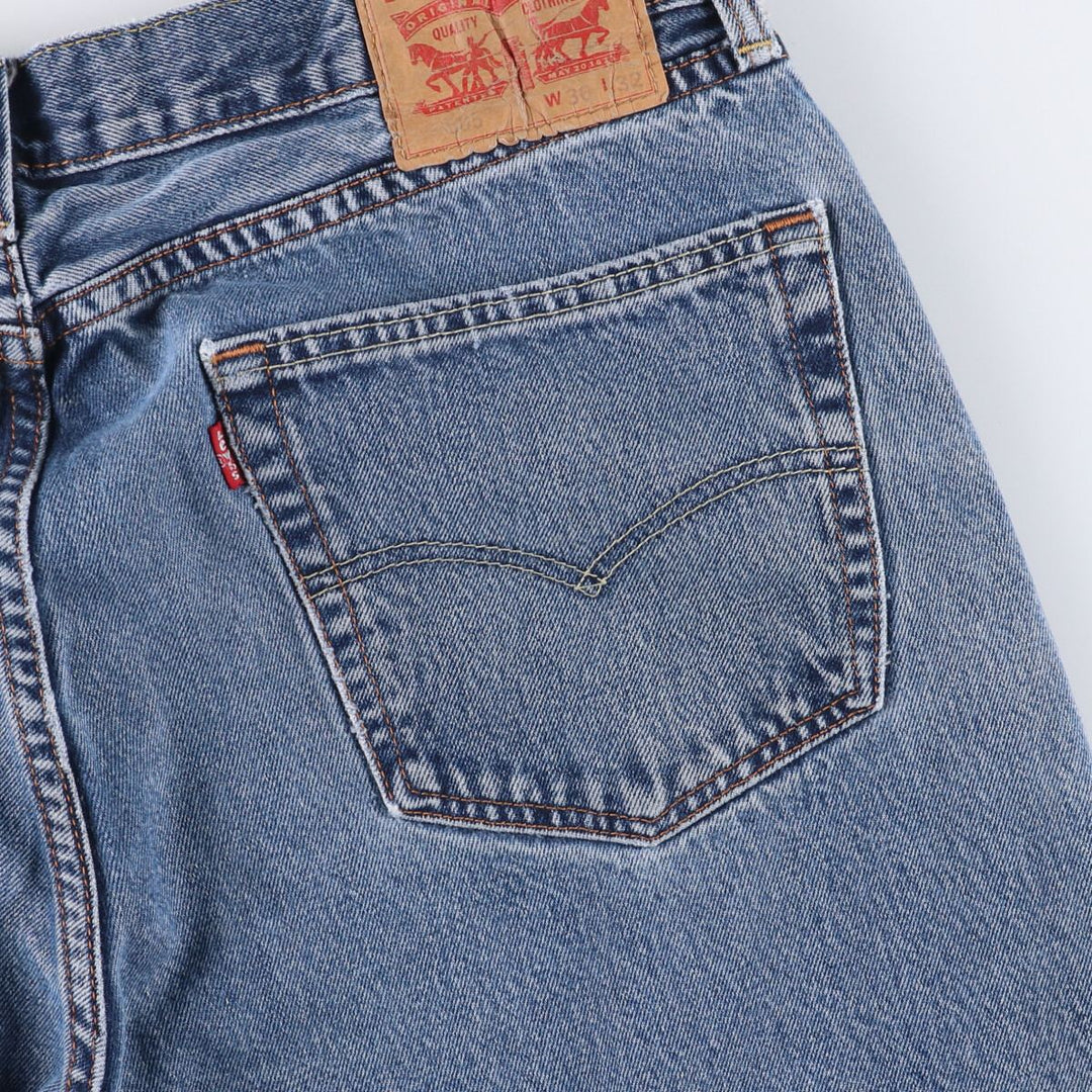 Levi's 505 tapered denim pants for men, size w36 unclear blue type Vintage Second Hand