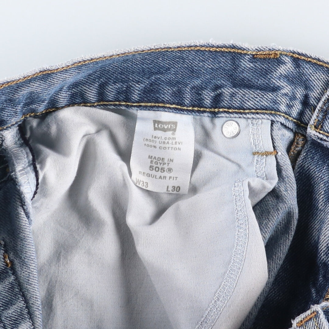 Levi's 505 REGULAR FIT tapered denim pants for men, size w34 cotton blue type Vintage Second Hand