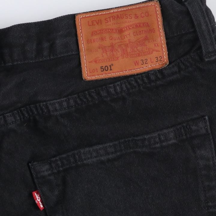 Levi's 501 Levi's Premium Black Denim Straight Leg Denim Pants, Men's Size W33 cotton black type Vintage Second Hand