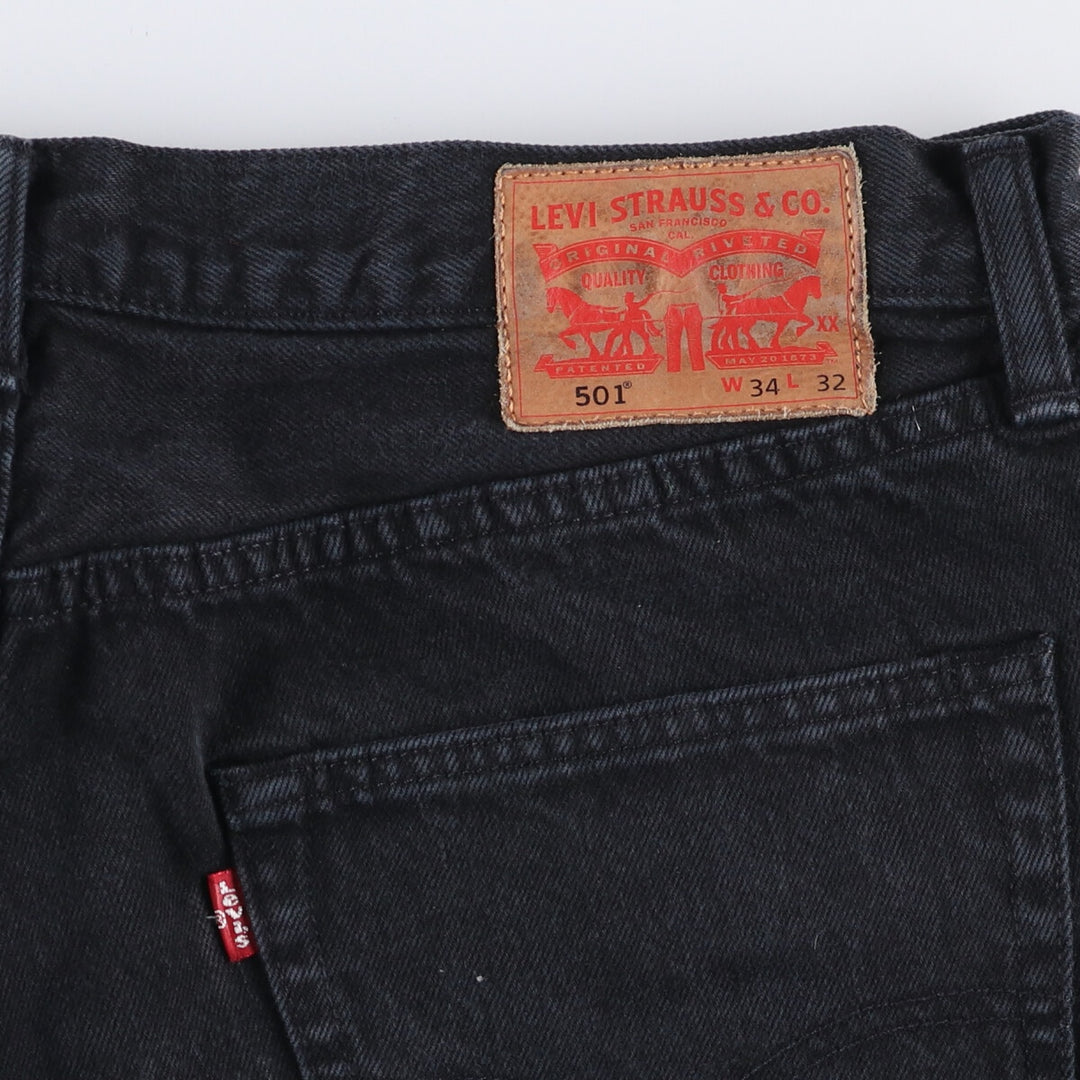 Levi's 501 Black Denim Straight Denim Pants for Men, W35 cotton black type Vintage Second Hand