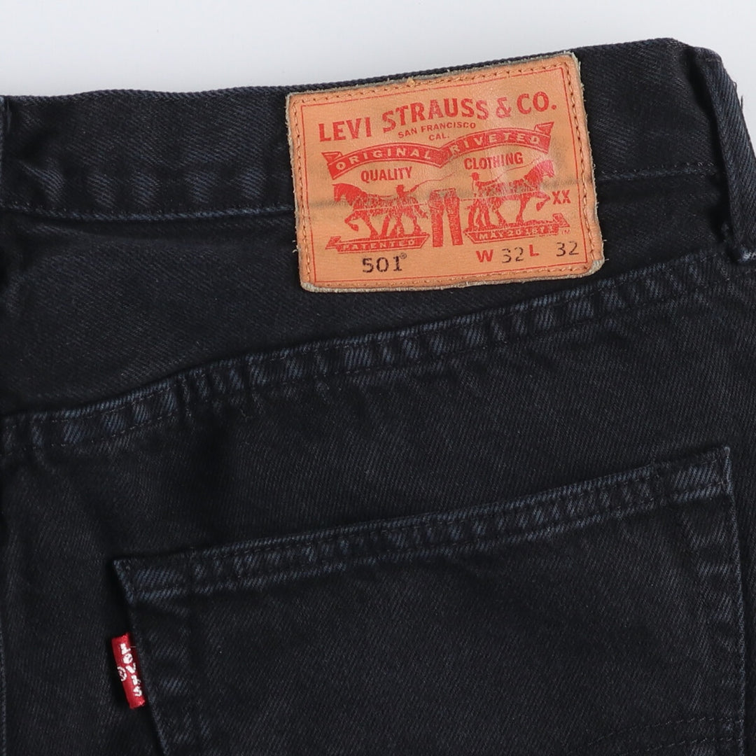 Levi's 501 Black Denim Straight Leg Denim Pants, Size W32, L32 cotton black type Vintage Second Hand