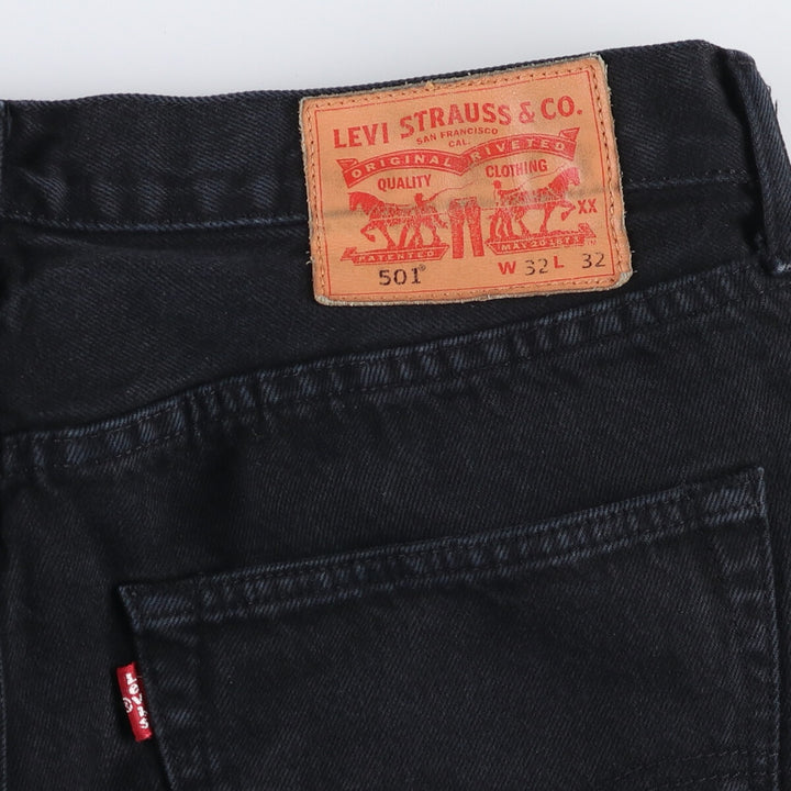 Levi's 501 Black Denim Straight Leg Denim Pants, Size W32, L32 cotton black type Vintage Second Hand