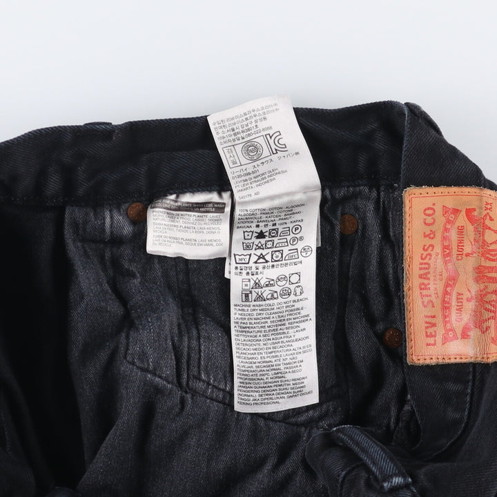 Levi's 501 Black Denim Straight Leg Denim Pants, Size W32, L32 cotton black type Vintage Second Hand