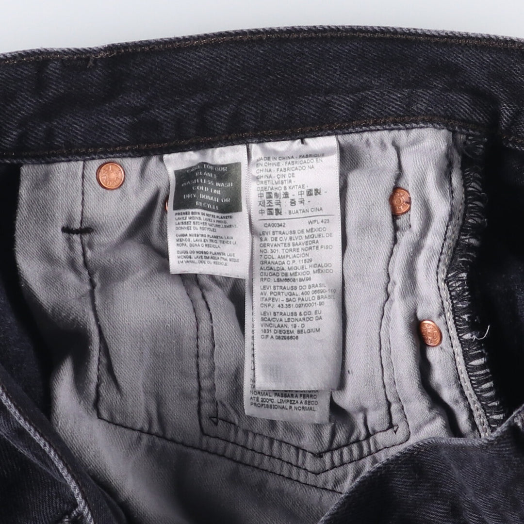 Levi's 501 Black Denim Straight Denim Pants for Men, W32 equivalent cotton black type Vintage Second Hand