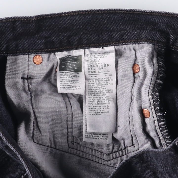 Levi's 501 Black Denim Straight Denim Pants for Men, W32 equivalent cotton black type Vintage Second Hand