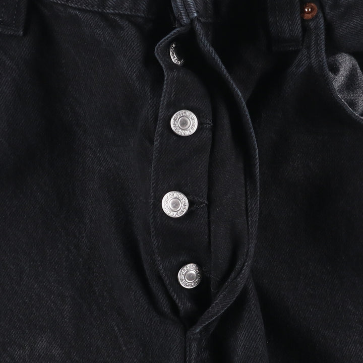 Levi's 501 Straight Leg Button-Fly Black Denim Straight Denim Pants, Men's Size 37 cotton black type Vintage Second Hand