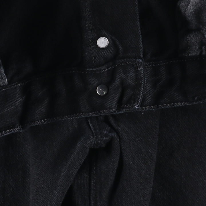 Levi's 501 Straight Leg Button-Fly Black Denim Straight Denim Pants, Men's Size 37 cotton black type Vintage Second Hand