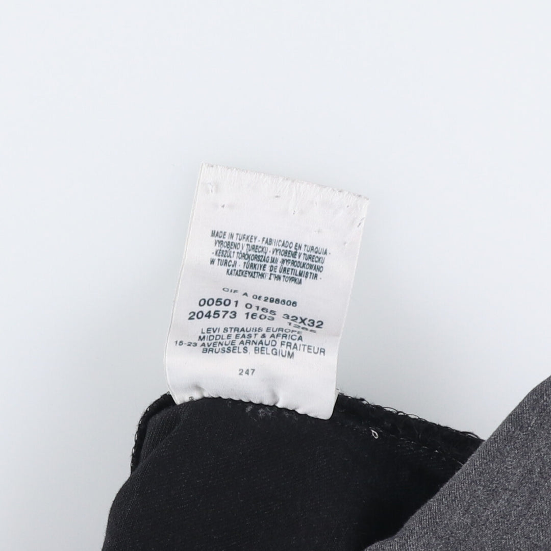 Levi's 501 Euro Model Black Denim Straight Leg Denim Pants, Men's Size W30 cotton black type Vintage Second Hand