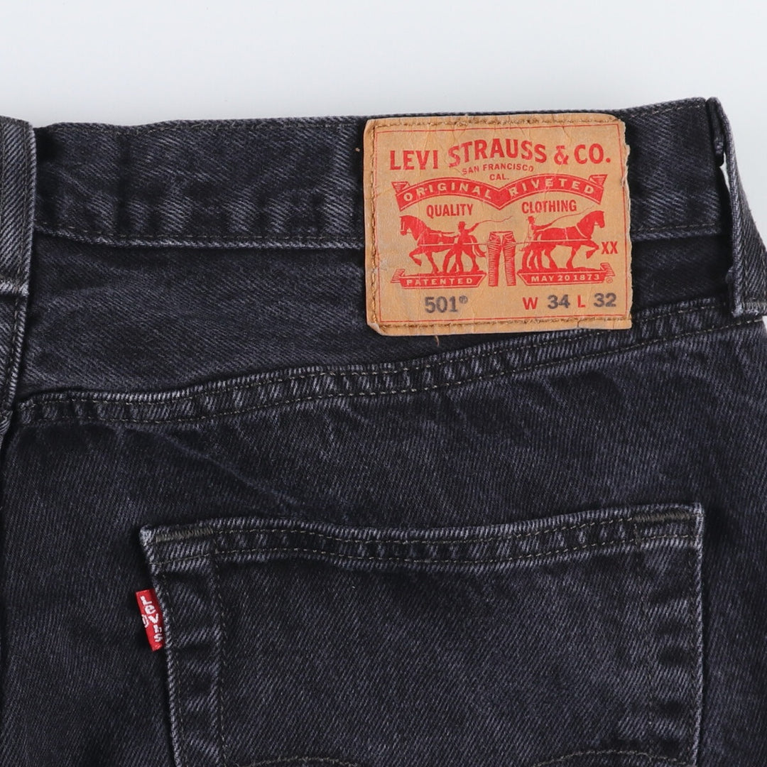 Levi's 501 Black Denim Straight Denim Pants for Men, W35 cotton black type Vintage Second Hand