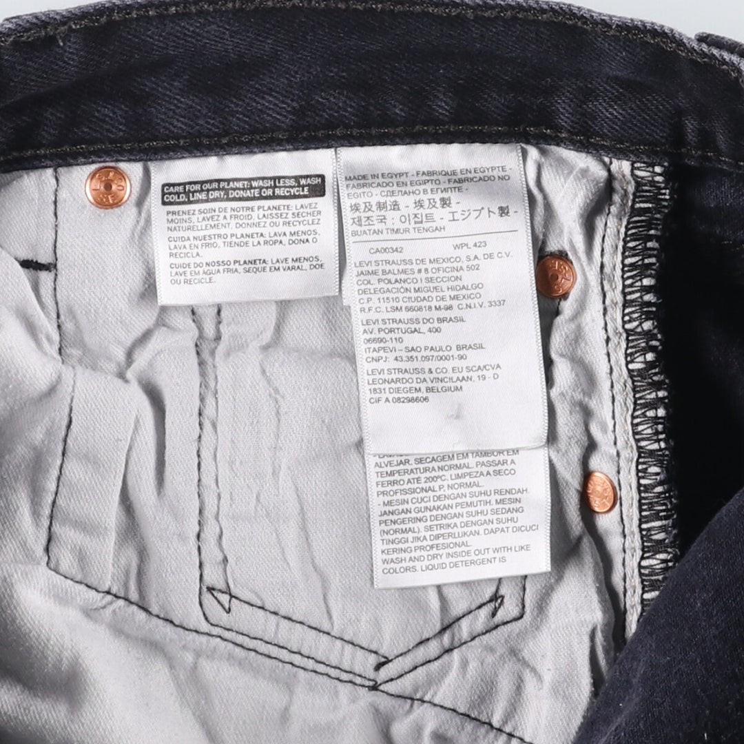 Levi's 501 Black Denim Straight Denim Pants for Men, W35 cotton black type Vintage Second Hand