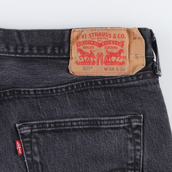 Levi's 501 Black Denim Straight Denim Pants for Men, W35 cotton black type Vintage Second Hand