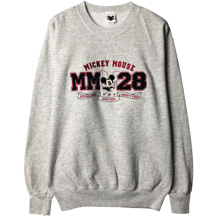 Vintage 90'S Mickey Mouse character sweatshirt, made in the USA, size L, men's cotton gray type Vintage Second Hand