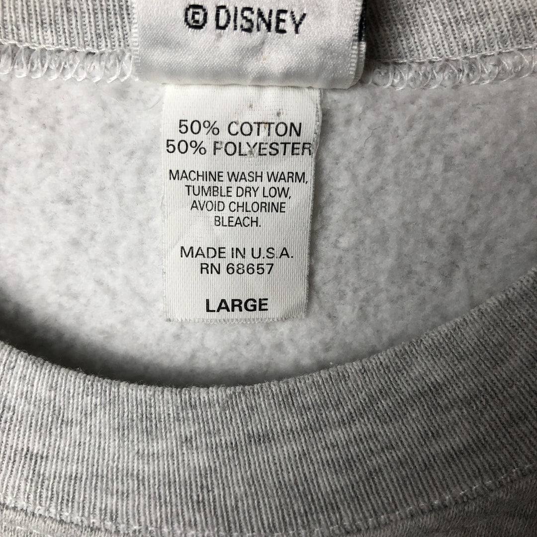 Vintage 90'S Mickey Mouse character sweatshirt, made in the USA, size L, men's cotton gray type Vintage Second Hand