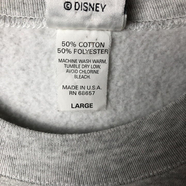 Vintage 90'S Mickey Mouse character sweatshirt, made in the USA, size L, men's cotton gray type Vintage Second Hand