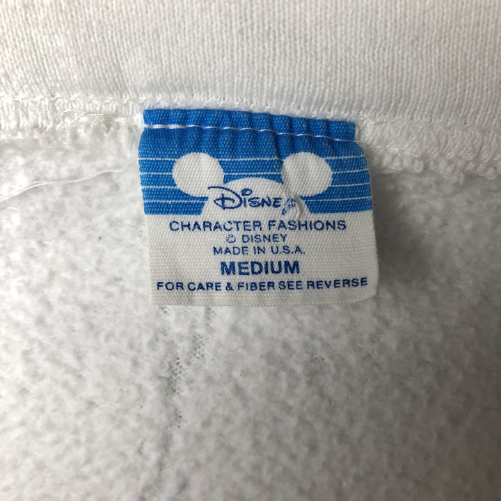 Vintage 1980'S Disney Mickey Mouse snap cardigan, made in the USA, size M, men's cotton white type Vintage Second Hand