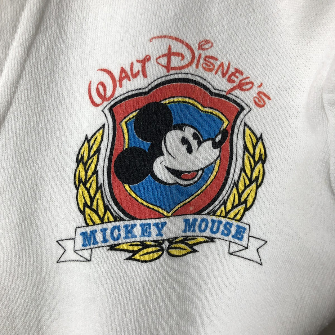 Vintage 1980'S Disney Mickey Mouse snap cardigan, made in the USA, size M, men's cotton white type Vintage Second Hand