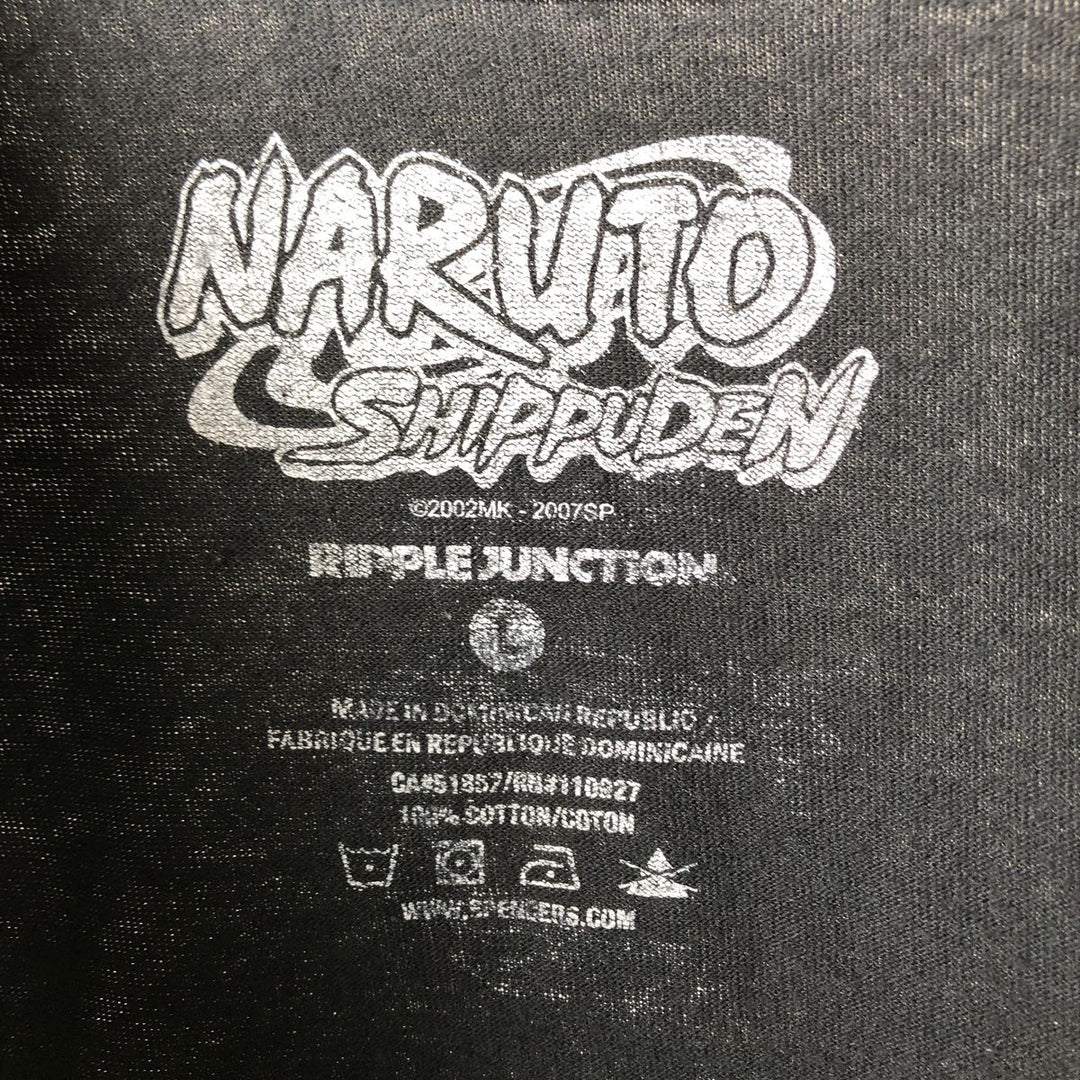 NARUTO SHIPPUDEN Naruto Shippuden Uchiha Itachi Anime Character Print T-Shirt Men's L size cotton black type Vintage Second Hand