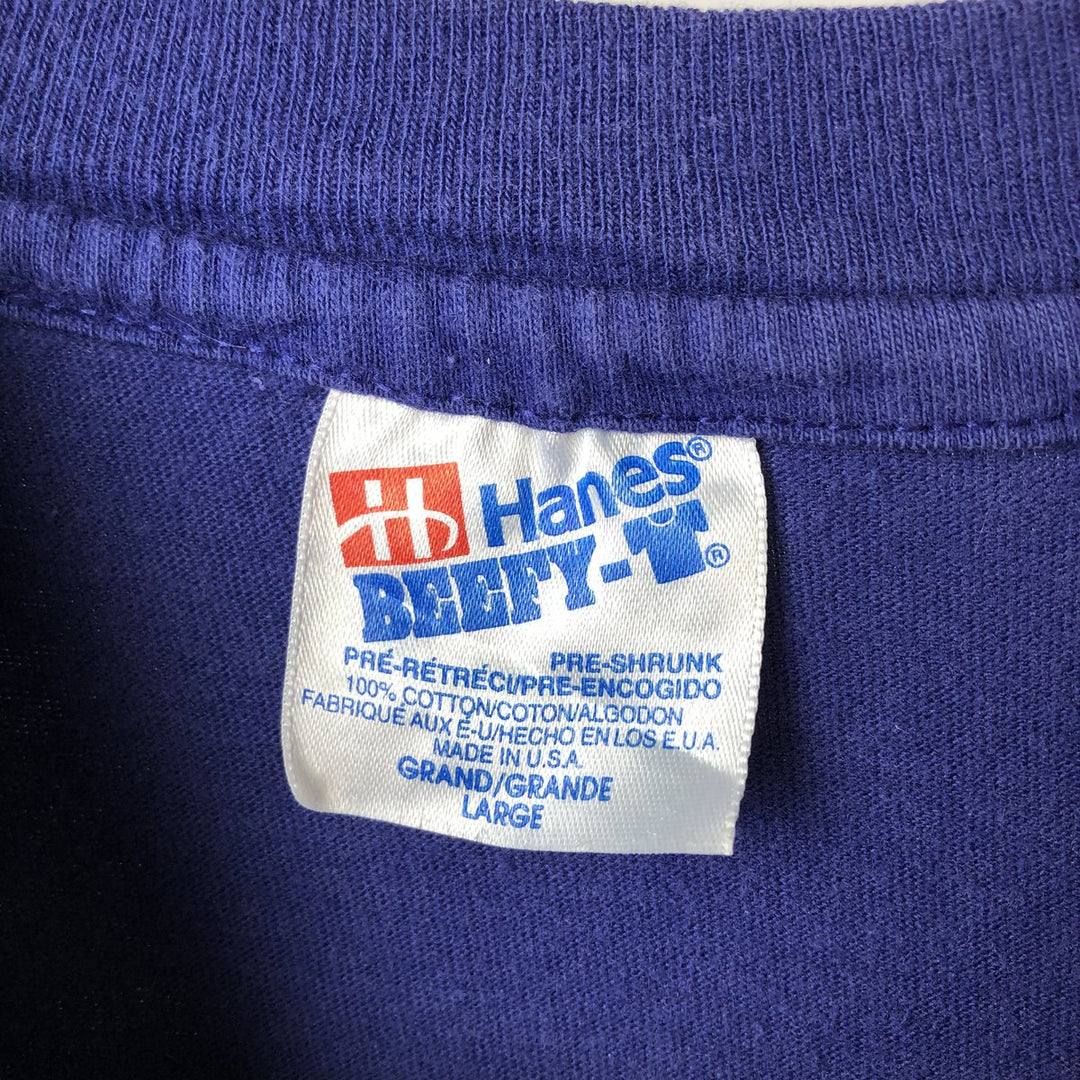 90'S Hanes Mickey Mouse character print T-shirt, Made in USA, Men's size L cotton Purple type blue-purple Vintage Second Hand