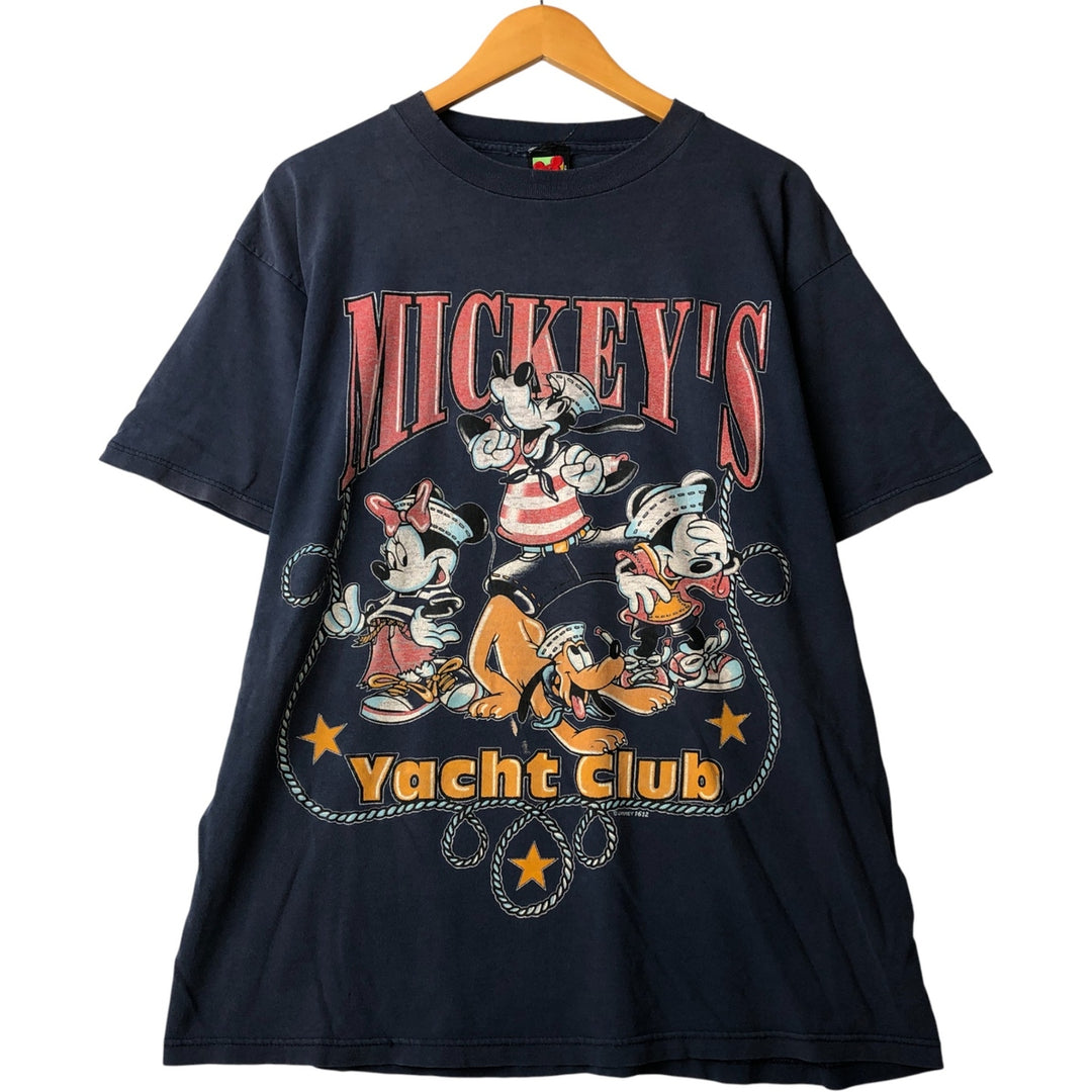 Vintage MICKEY UNLIMTED MICKEY MOUSE Mickey Mouse character print T-shirt, men's size XL unclear navy blue type Vintage Second Hand
