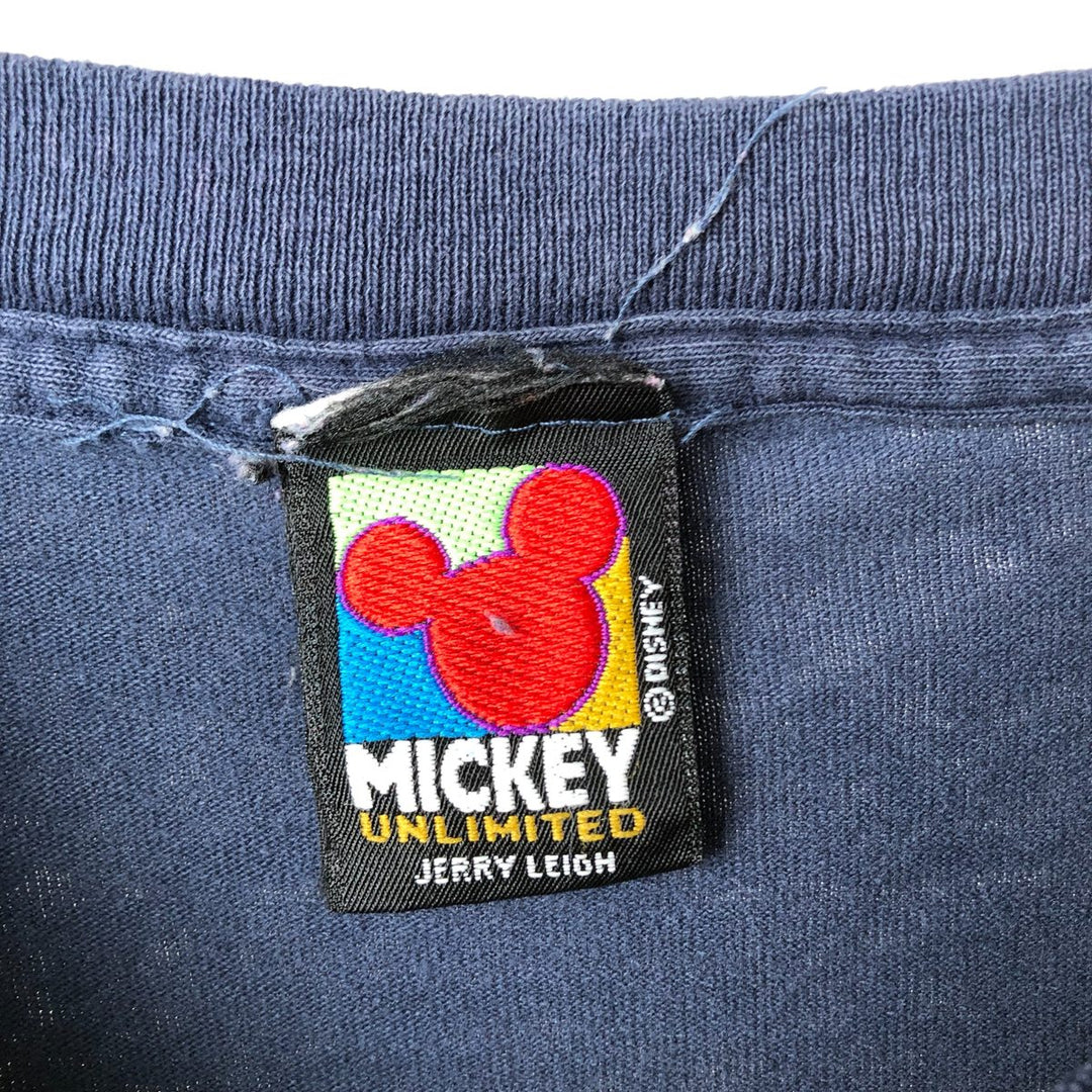 Vintage MICKEY UNLIMTED MICKEY MOUSE Mickey Mouse character print T-shirt, men's size XL unclear navy blue type Vintage Second Hand