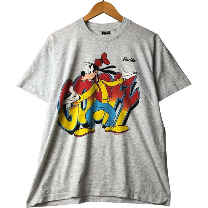 Vintage 90'S Fruit of the Loom Goofy character print T-shirt, Made in USA, Men's Size L cotton white type Vintage Second Hand