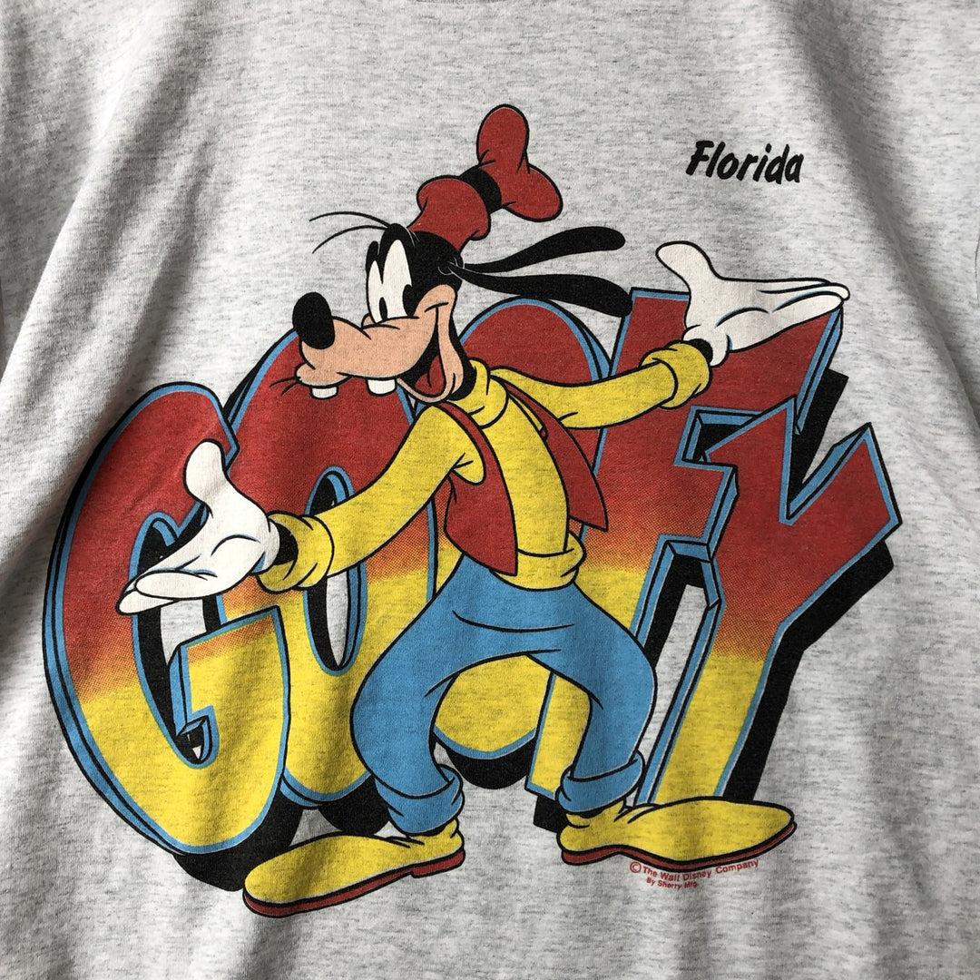Vintage 90'S Fruit of the Loom Goofy character print T-shirt, Made in USA, Men's Size L cotton white type Vintage Second Hand