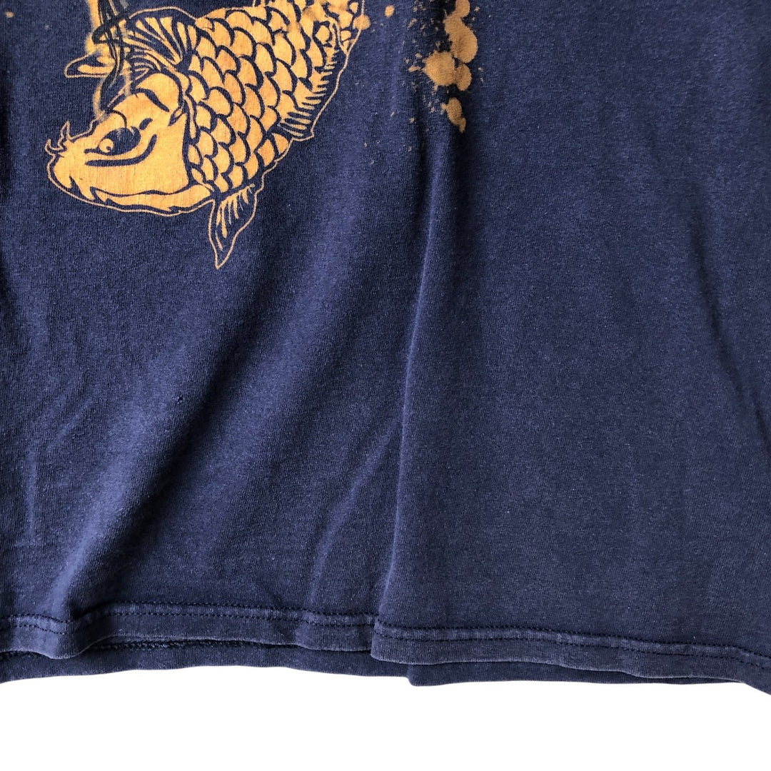 Disney Pirates of the Caribbean animated character print T-shirt, men's size XL cotton navy blue type Vintage Second Hand