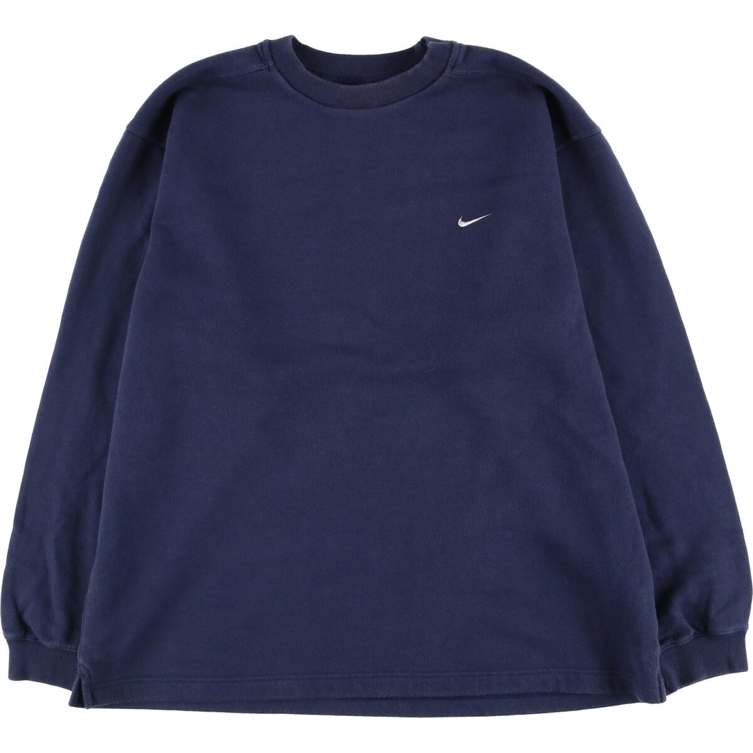 90'S Nike One Point Logo Sweatshirt, Men's L Size, Vintage cotton navy blue type Vintage Second Hand
