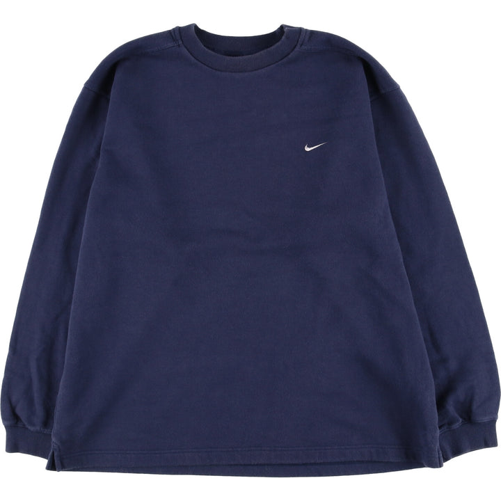 90'S Nike One Point Logo Sweatshirt, Men's L Size, Vintage cotton navy blue type Vintage Second Hand