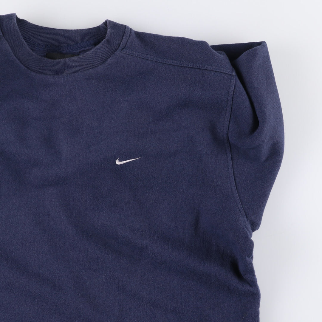 90'S Nike One Point Logo Sweatshirt, Men's L Size, Vintage cotton navy blue type Vintage Second Hand
