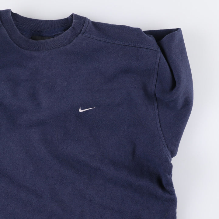 90'S Nike One Point Logo Sweatshirt, Men's L Size, Vintage cotton navy blue type Vintage Second Hand